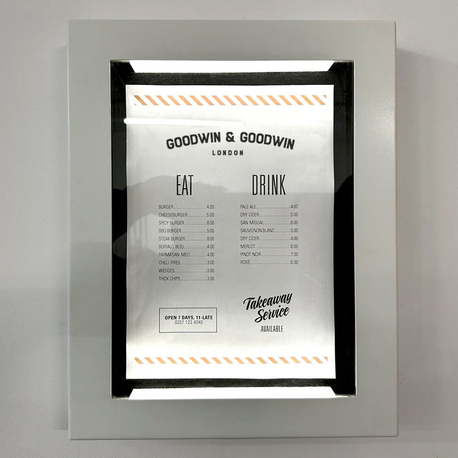White Metal Menu Case (Outdoor)