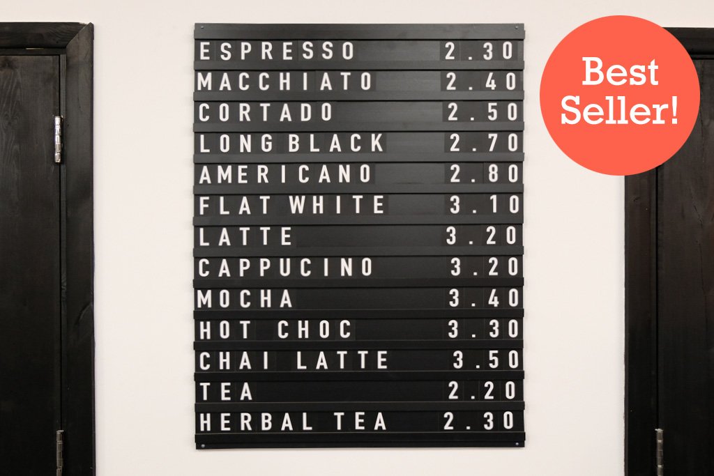 black cafe menu board