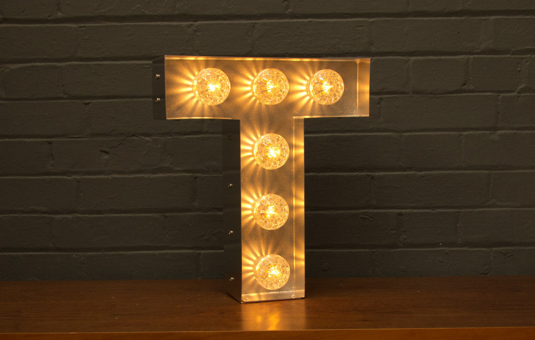 Vintage Light Letters T