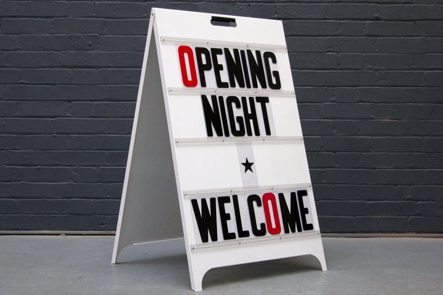 Interchangeable letters pavement board