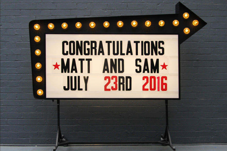 Cinema Sign with Light Up Arrow for Hire 