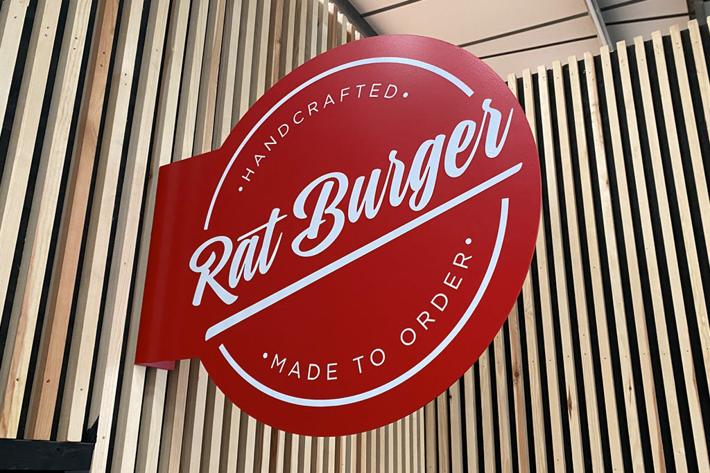 Circular Metal Projecting Sign - 40cm (Round) / Black / Blank (No Design)
