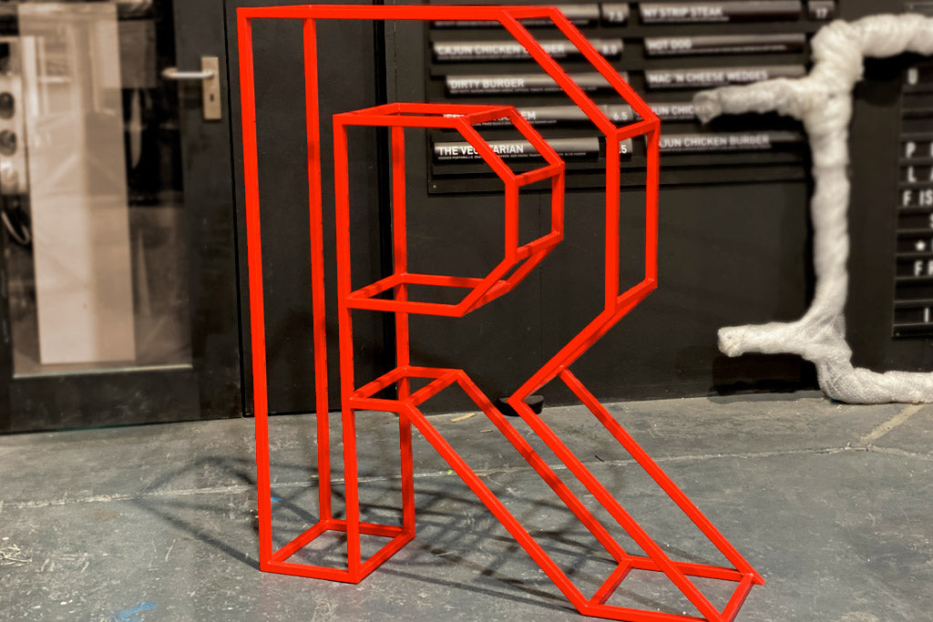 Giant Metal 3D Wireframe Letters