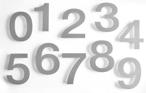 Modern Stainless Steel House Numbers - Number 0 / Large / Standard Stainless Steel