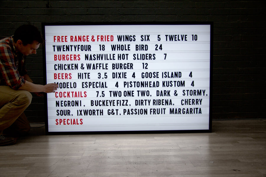 Menu Light Box Sign
