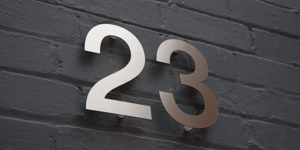 Brushed Stainless Steel House Numbers