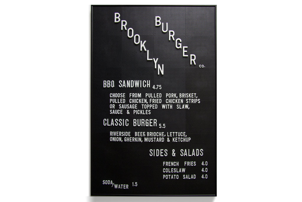 Custom Menu Peg Boards