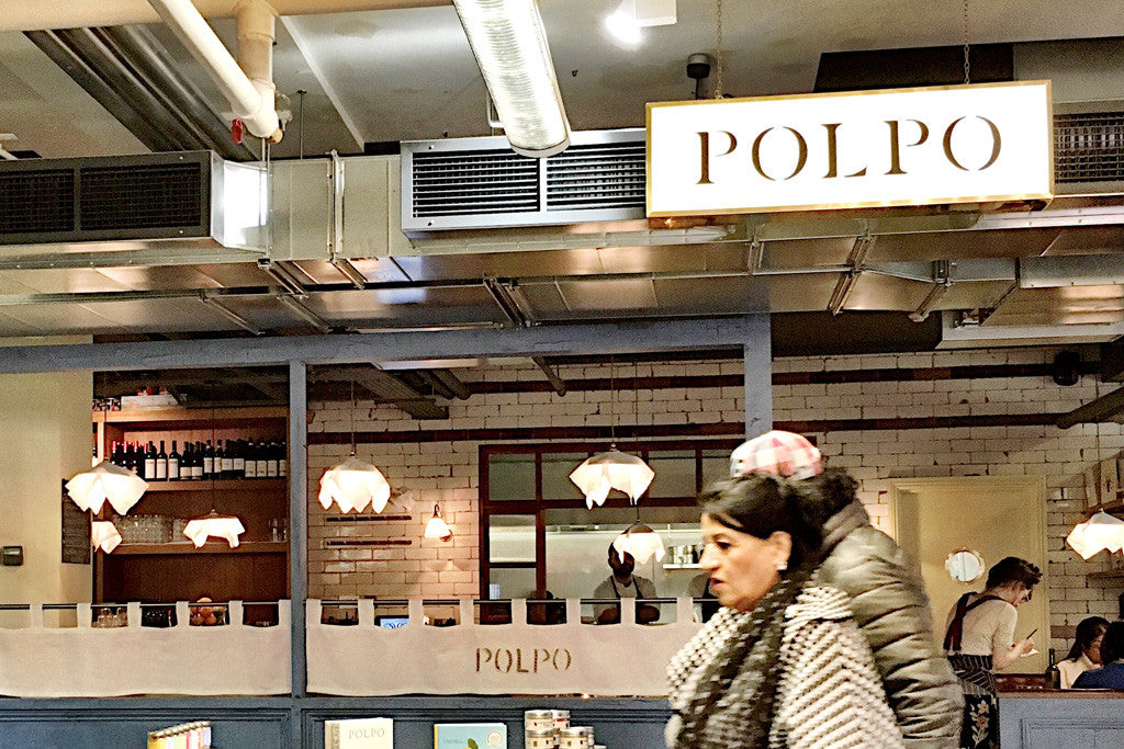 Polpo Restaurant Brass Light Box Sign