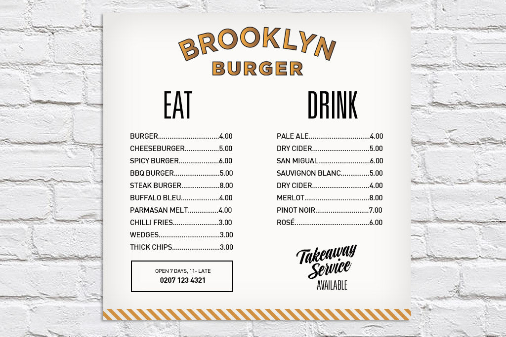Cool Menu Sign