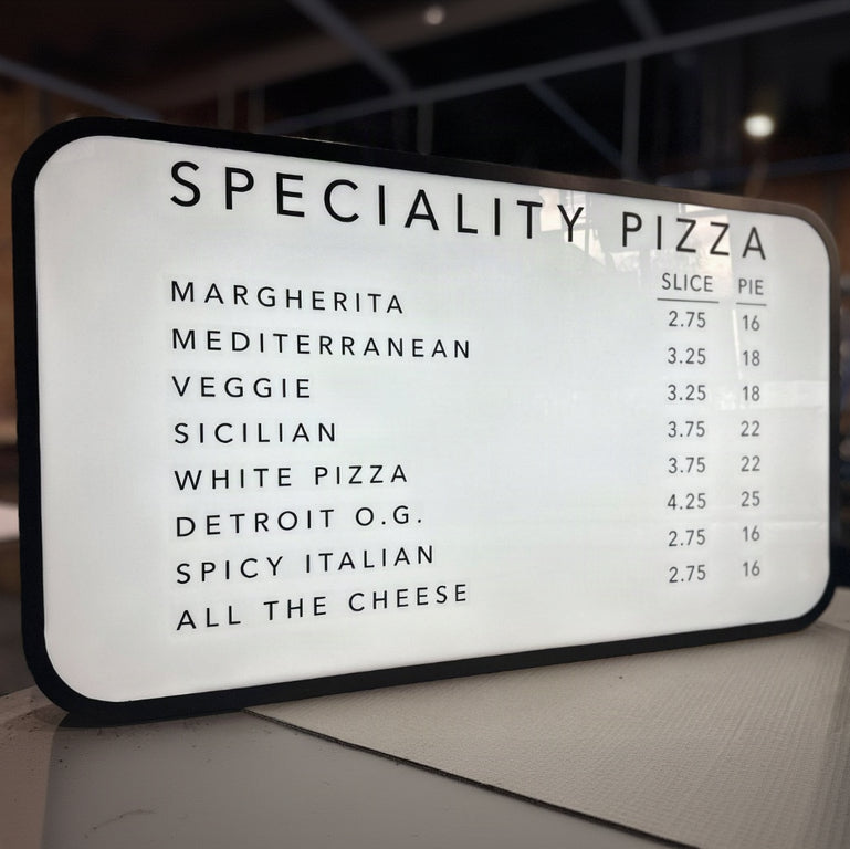 Rounded Corner Light Box Menu