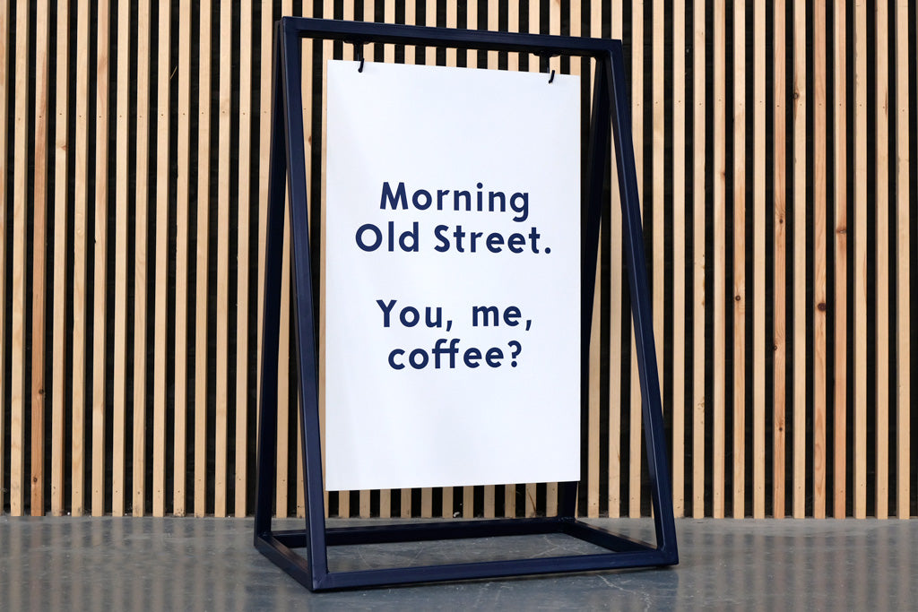 Metal frame 'A Board' with swinging panel