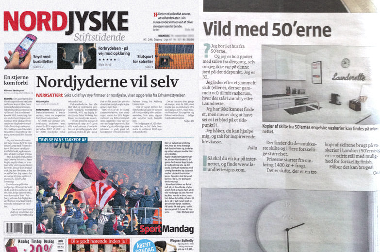 Nordjyske and Launderette sign