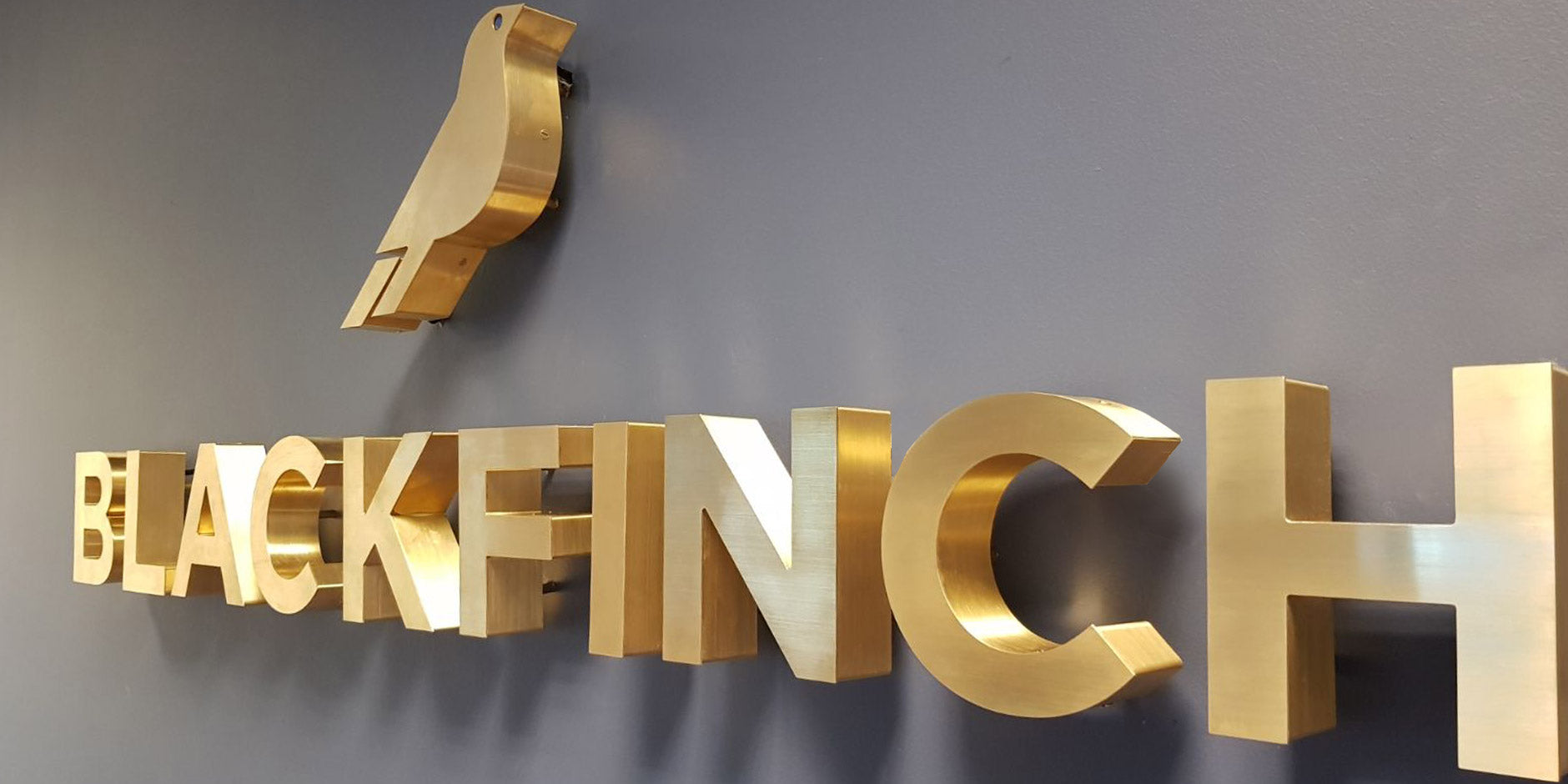 brushed brass letters