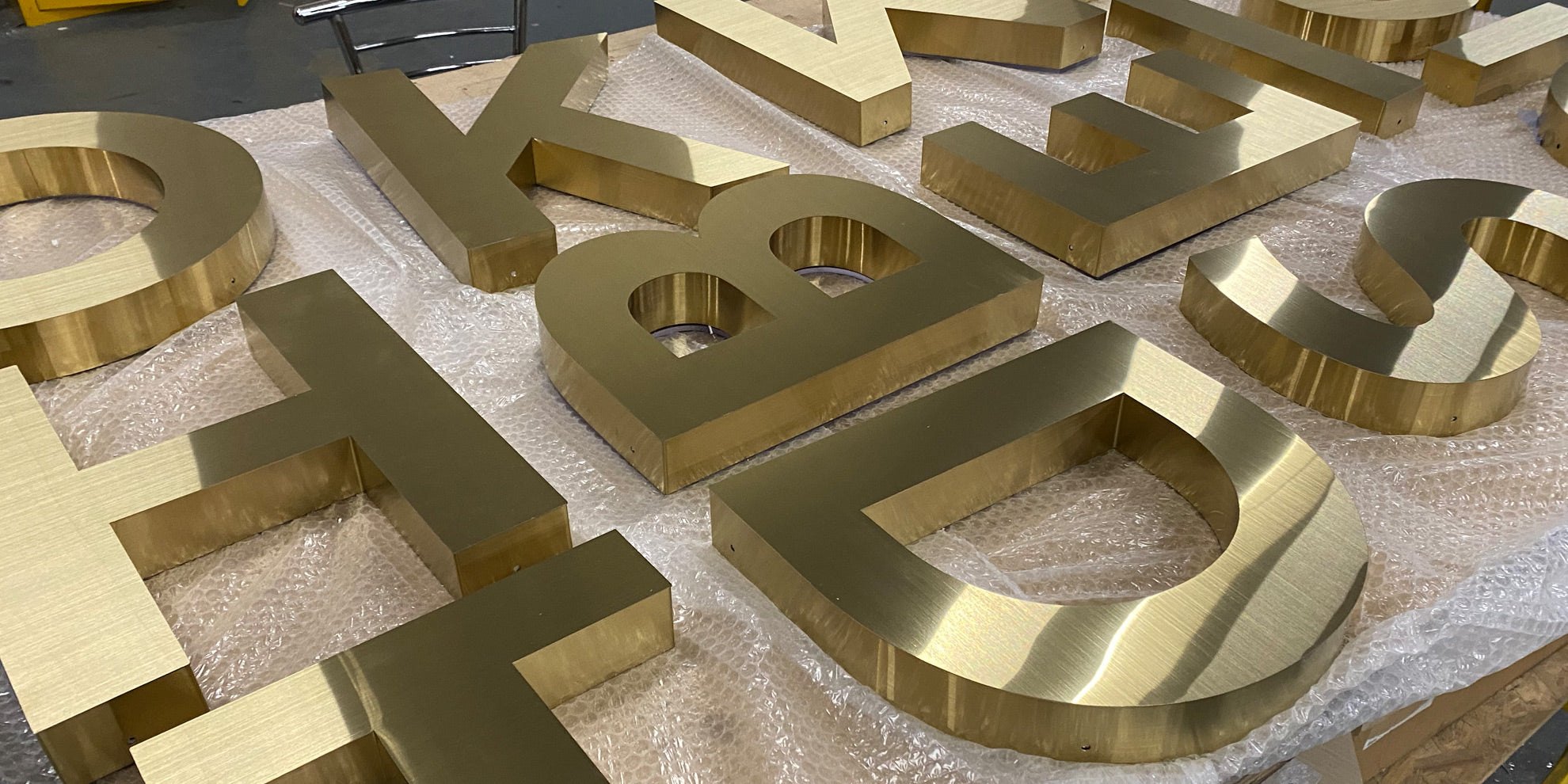 Brushed Gold 3D Letters