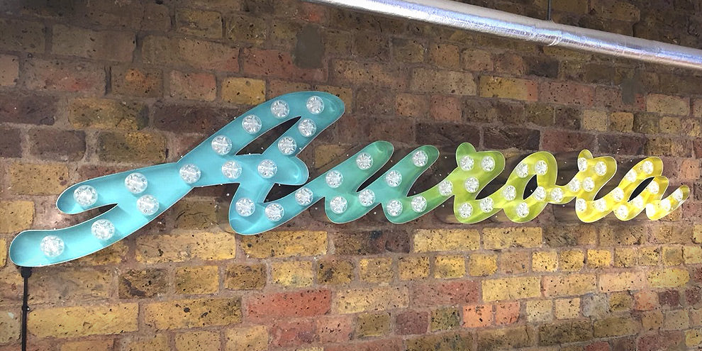 Gradient light up sign