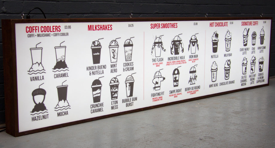 Lightbox Menu Sign