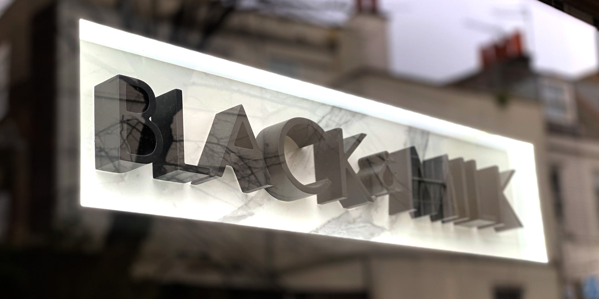 Illuminated Marble Sign