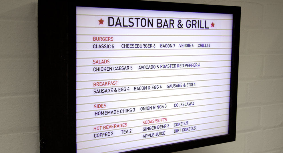 Menu Light Box