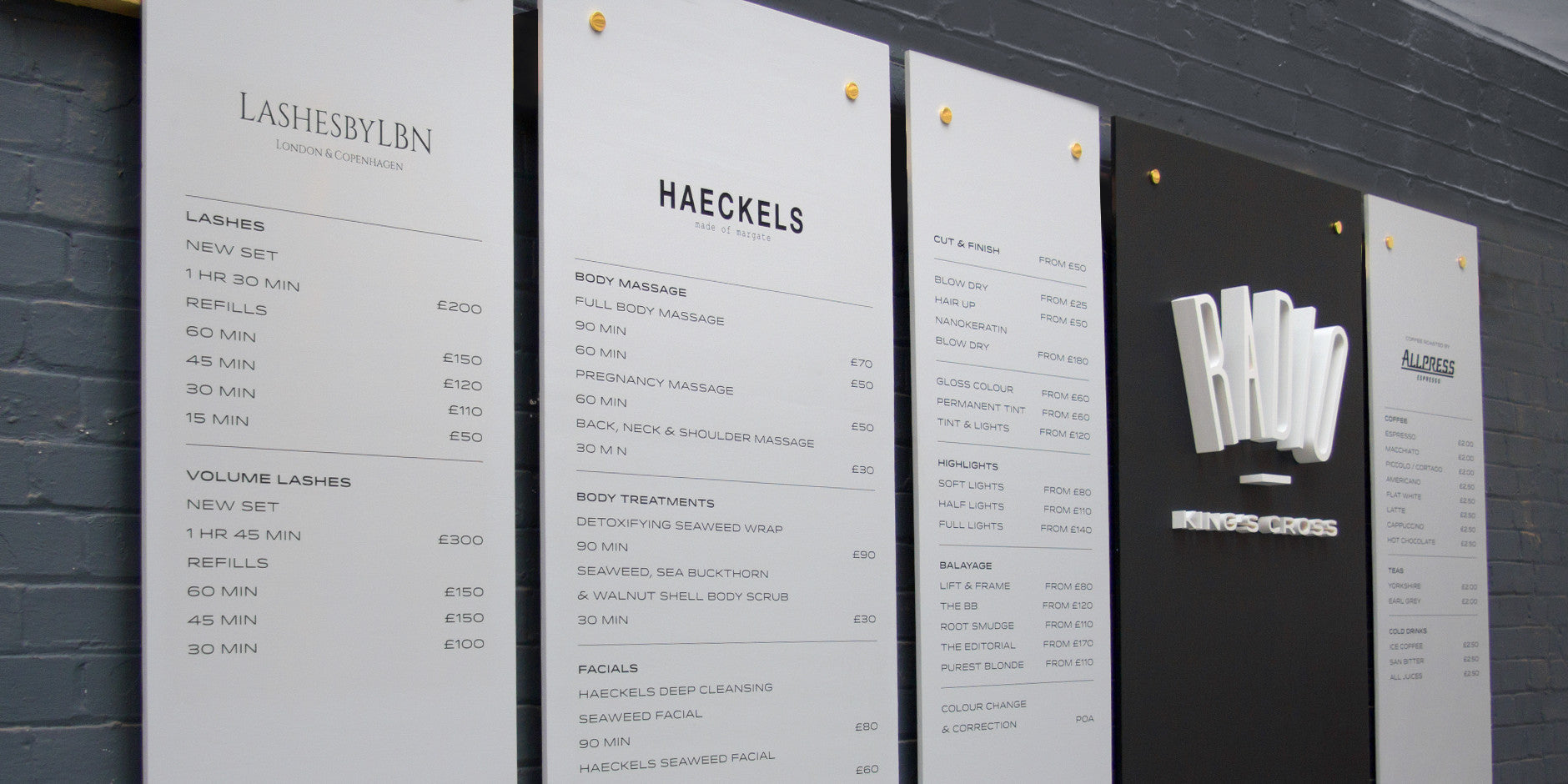 Painted Menu with brass fittings