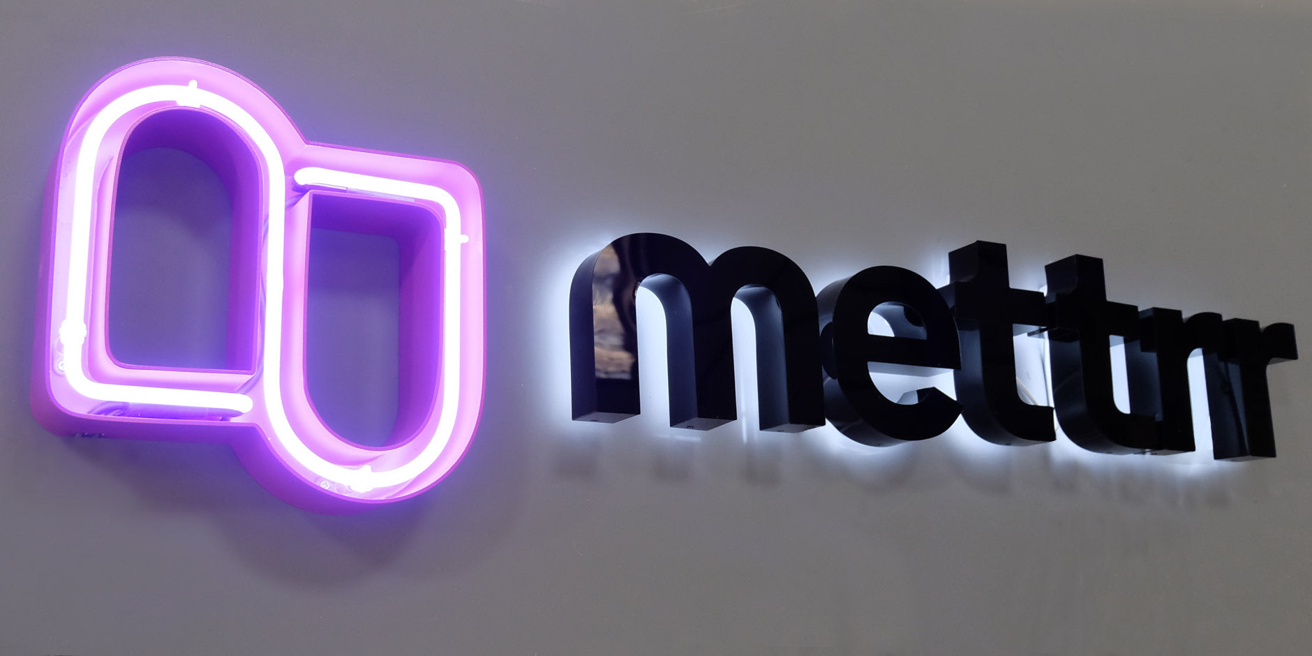 Neon Sign with halo letters
