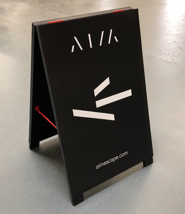 Black 'A' Board with red painted hardware